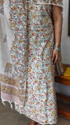 Beige Red and Mustard Cotton Linen Suit