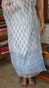 White and Blue Super net Kota Suit