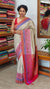 Cream and Pink Banarsi saree