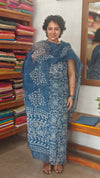 Indigo Block Printed Kota Doria Suit - GD331