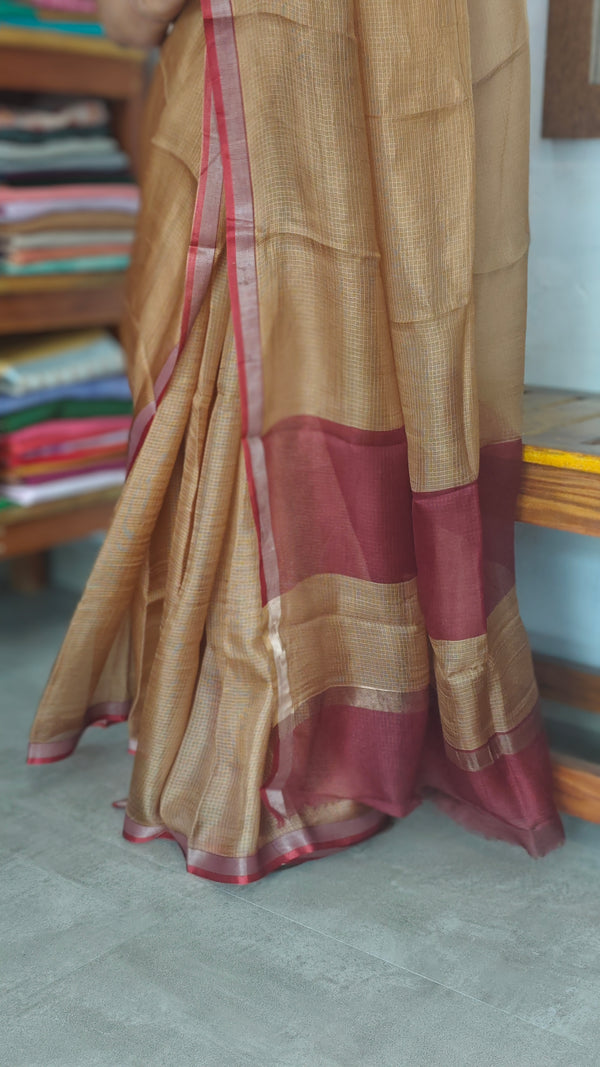 Mustard Beige Kota Silk Saree - KTS3 - 106PR
