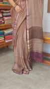 Dark Beige with Wine Border Kota Silk Saree - KTS3 - A1M