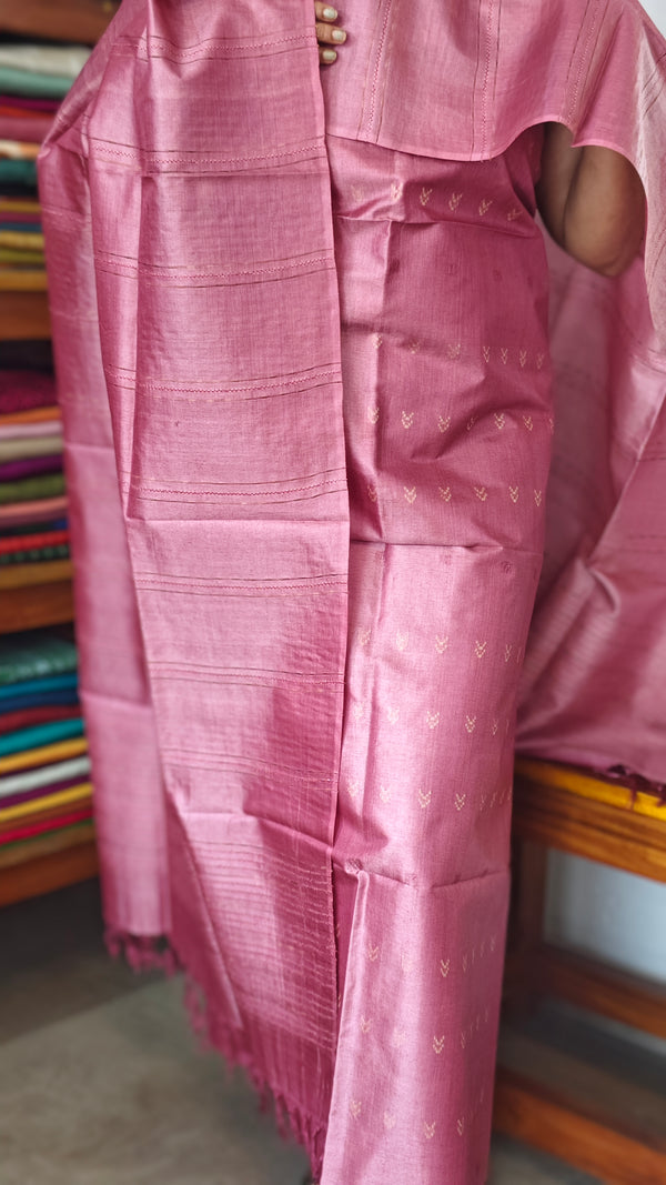 Blush pink Tussar Silk Suit - PT18