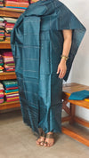 Deep Teal Blue Tussar Silk Suit - PT18