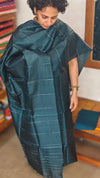 Deep Teal Blue Tussar Silk Suit - PT18