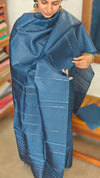 Classic Blue Tussar Silk Suit - PT18