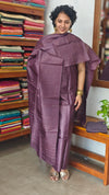 Plum Purple Tussar Silk Suit - PT18