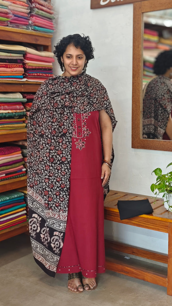 Red and black cotton suit