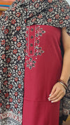 Red and black cotton suit