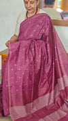 Wine Semi Silk Saree - GC42