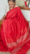Chilli Red Semi Silk Saree - GC42