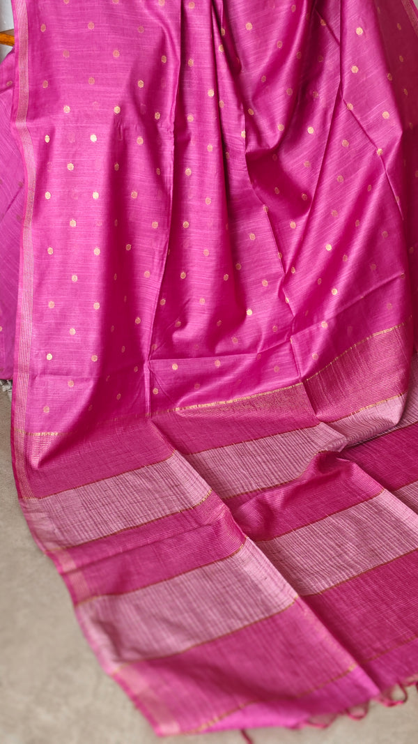Dark Pink Semi Silk Saree - GC42