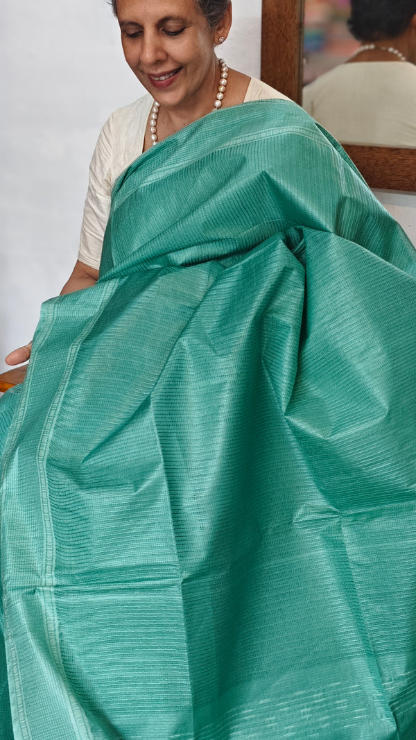 Sea Green Semi Tussar Silk Saree - 34NU