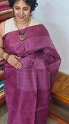 Wine Semi Tussar Silk Saree - 34NU