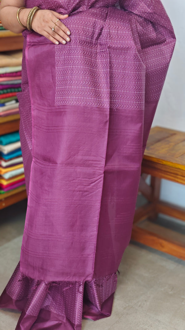 Wine Semi Tussar Silk Saree - 34NU