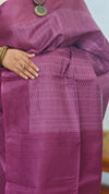 Wine Semi Tussar Silk Saree - 34NU