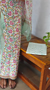 White Floral Printed Cotton Suit - XC33