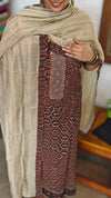 Brown Ajrakh Printed cotton Suit - XC33