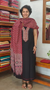 Black Suit with Red Ajrakh Dupatta - XC33