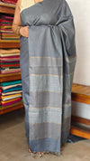 Grey Thin Striped Semi Silk Saree - BGR9