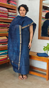 Indigo Block Printed Maheshwari Suit - SL291