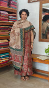 Brick Red and Cream Block Printed Maheshwari Suit - SL291