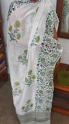 Off white and Green Linen Suit