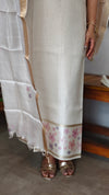 Cream and Gold Zari Striped Suit - D2 - CSU7