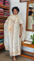 Cream and Gold Semi Silk Zari Checked Suit - D4 - CSU7