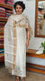 Cream and Gold Zari Striped Semi Silk Suit - D5 - CSU7