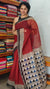 SQ39 - Maroon and Black Hand Block Printed Kota Doria Saree