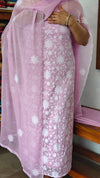 Lilac Embroidered Crushed Organza Suit - 20442