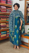 Blue Block Printed Hakoba Cotton Suit - 1921