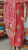 Brick Red Block Printed Cotton Hakoba Suit - 1921
