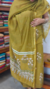 Mustard Green Block Printed Cotton Hakoba Suit - 1921