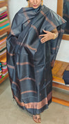 Black and Copper Zari Tussar Silk Suit - EN08