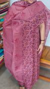 Mauve Floral Printed Noel Tussar Suit - AS56 - 1