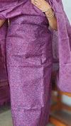 Purple Floral Printed Noel Tussar Suit - AS56