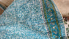 Cream and Blue Block Printed Tepchi Kota Saree - B62N - 2