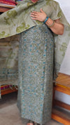 Muted Sage Floral Printed Noel Tussar Suit - AS56