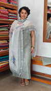 Laurel Green Embroidered Linen Cotton Suit - BVC3