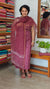 Dark Wine Block Printed Kota Doria Suit - GD331