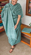 Teal Blue Semi Silk Woven Suit - 8912