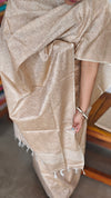 Beige Semi Silk Woven Suit - 8912