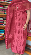 Reddish Maroon Cotton Applique Suit - MMC5 - 1