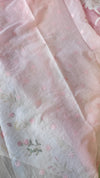 Pastel Pink Applique Organza Saree - PSG2