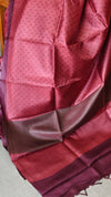 Persian Brick Red Printed Tussar Silk Saree - PK772