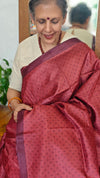Persian Brick Red Printed Tussar Silk Saree - PK772