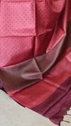 Persian Brick Red Printed Tussar Silk Saree - PK772