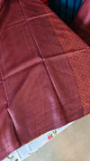 Dark Maroon Printed Tussar Silk Saree - PK772